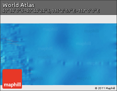 Physical 3D Map of the Area around 40° 59' 12" S, 116° 31' 30" E