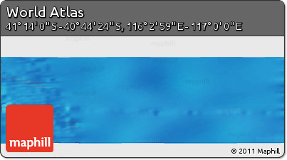 Physical Panoramic Map of the Area around 40° 59' 12" S, 116° 31' 30" E