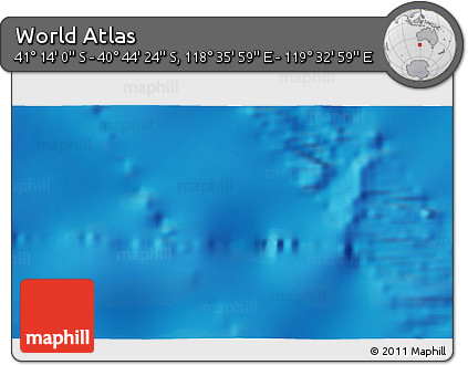 Physical 3D Map of the Area around 40° 59' 12" S, 119° 4' 29" E