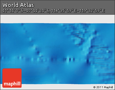 Physical 3D Map of the Area around 40° 59' 12" S, 119° 4' 29" E