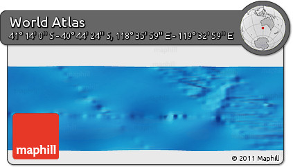 Physical Panoramic Map of the Area around 40° 59' 12" S, 119° 4' 29" E