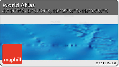 Physical Panoramic Map of the Area around 40° 59' 12" S, 119° 4' 29" E
