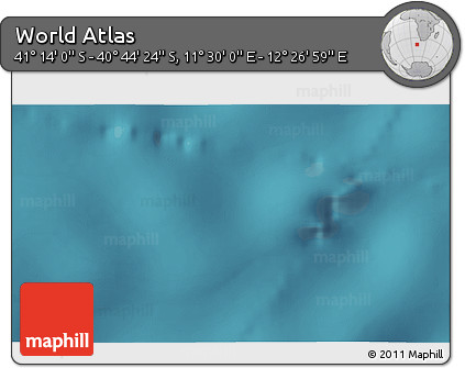 Satellite 3D Map of the Area around 40° 59' 12" S, 11° 58' 29" E