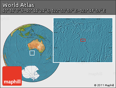 Satellite Location Map of the Area around 40° 59' 12" S, 123° 19' 29" E