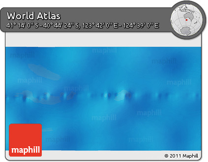 Physical 3D Map of the Area around 40° 59' 12" S, 124° 10' 30" E