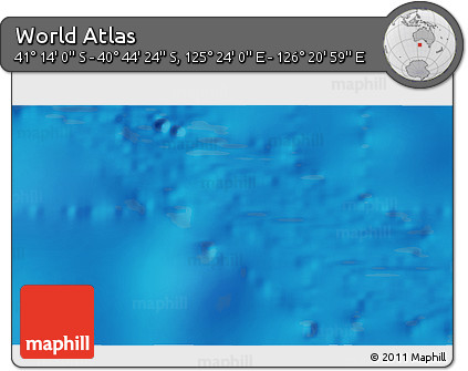Physical 3D Map of the Area around 40° 59' 12" S, 125° 52' 30" E