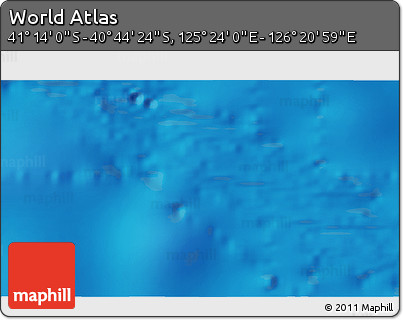 Physical 3D Map of the Area around 40° 59' 12" S, 125° 52' 30" E