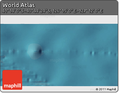 Satellite 3D Map of the Area around 40° 59' 12" S, 126° 43' 29" E
