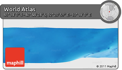 Physical Panoramic Map of the Area around 40° 59' 12" S, 12° 49' 29" E