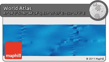 Physical Panoramic Map of the Area around 40° 59' 12" S, 131° 49' 29" E
