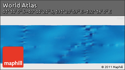 Physical Panoramic Map of the Area around 40° 59' 12" S, 131° 49' 29" E