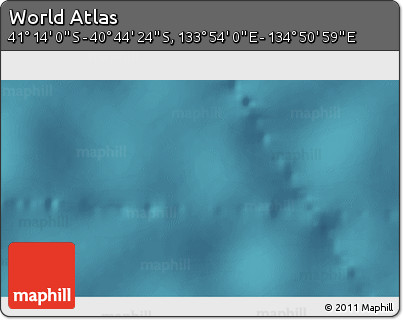 Satellite 3D Map of the Area around 40° 59' 12" S, 134° 22' 30" E