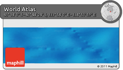 Physical Panoramic Map of the Area around 40° 59' 12" S, 134° 22' 30" E