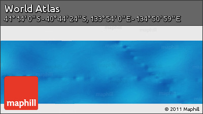 Physical Panoramic Map of the Area around 40° 59' 12" S, 134° 22' 30" E