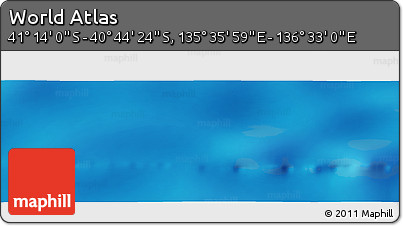 Physical Panoramic Map of the Area around 40° 59' 12" S, 136° 4' 29" E