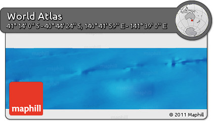 Physical Panoramic Map of the Area around 40° 59' 12" S, 141° 10' 30" E