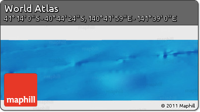 Physical Panoramic Map of the Area around 40° 59' 12" S, 141° 10' 30" E