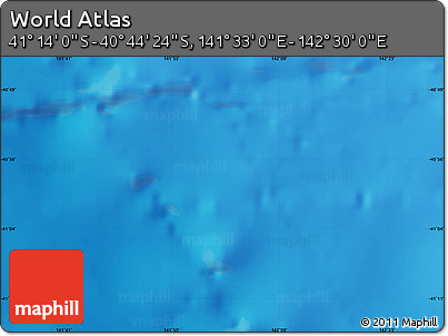 Physical Map of the Area around 40° 59' 12" S, 142° 1' 30" E
