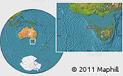 Satellite Location Map of the area around 40° 59' 12" S, 143° 43' 29" E