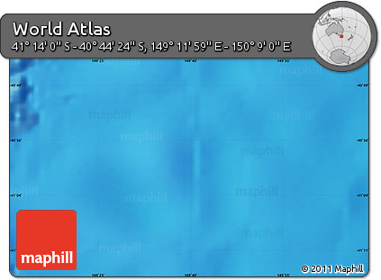 Physical Map of the Area around 40° 59' 12" S, 149° 40' 30" E