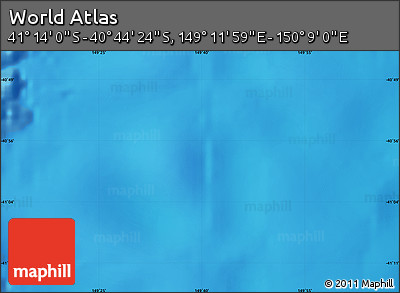 Physical Map of the Area around 40° 59' 12" S, 149° 40' 30" E