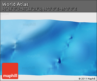 Physical 3D Map of the Area around 40° 59' 12" S, 14° 31' 30" E