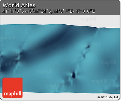Satellite 3D Map of the Area around 40° 59' 12" S, 14° 31' 30" E