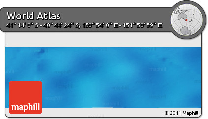 Physical Panoramic Map of the Area around 40° 59' 12" S, 151° 22' 30" E