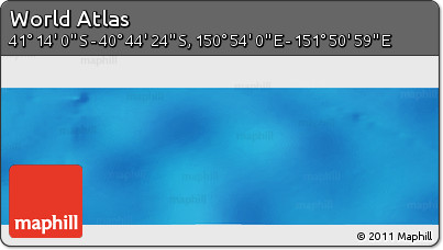 Physical Panoramic Map of the Area around 40° 59' 12" S, 151° 22' 30" E