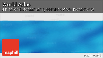 Shaded Relief Panoramic Map of the Area around 40° 59' 12" S, 151° 13' 29" W