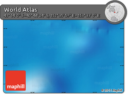 Physical Map of the Area around 40° 59' 12" S, 153° 4' 29" E