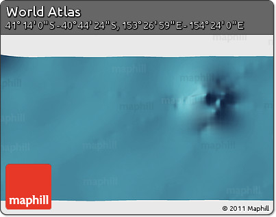 Satellite 3D Map of the Area around 40° 59' 12" S, 153° 55' 30" E
