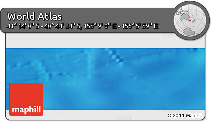 Physical Panoramic Map of the Area around 40° 59' 12" S, 155° 37' 30" E