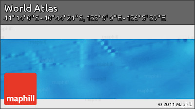 Physical Panoramic Map of the Area around 40° 59' 12" S, 155° 37' 30" E