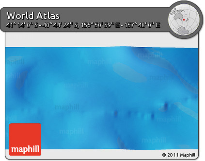 Shaded Relief 3D Map of the Area around 40° 59' 12" S, 157° 19' 29" E