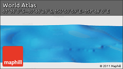 Physical Panoramic Map of the Area around 40° 59' 12" S, 157° 19' 29" E