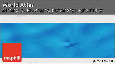 Physical Panoramic Map of the Area around 40° 59' 12" S, 159° 52' 30" E