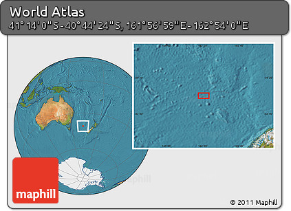 Satellite Location Map of the Area around 40° 59' 12" S, 162° 25' 30" E