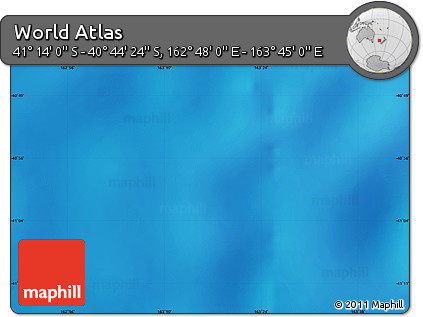 Physical Map of the Area around 40° 59' 12" S, 163° 16' 30" E