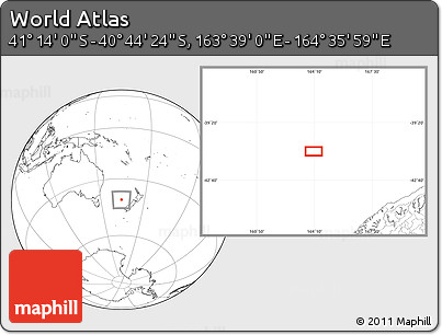 Blank Location Map of the Area around 40° 59' 12" S, 164° 7' 30" E