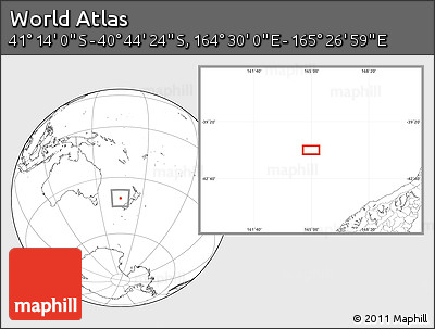 Blank Location Map of the Area around 40° 59' 12" S, 164° 58' 29" E