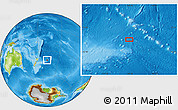 Physical Location Map of the area around 40° 59' 12" S, 168° 13' 29" W
