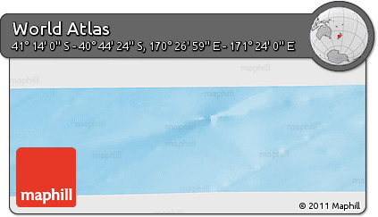 Physical Panoramic Map of the Area around 40° 59' 12" S, 170° 55' 30" E
