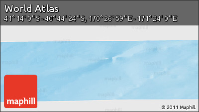 Physical Panoramic Map of the Area around 40° 59' 12" S, 170° 55' 30" E
