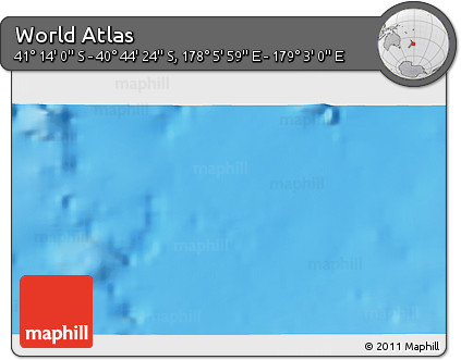 Physical 3D Map of the Area around 40° 59' 12" S, 178° 34' 29" E