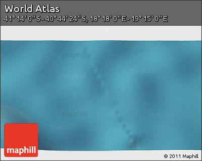 Satellite 3D Map of the Area around 40° 59' 12" S, 18° 46' 29" E