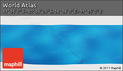 Physical Panoramic Map of the Area around 40° 59' 12" S, 18° 46' 29" E