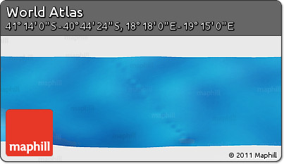 Physical Panoramic Map of the Area around 40° 59' 12" S, 18° 46' 29" E