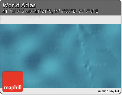 Satellite 3D Map of the Area around 40° 59' 12" S, 19° 37' 30" E
