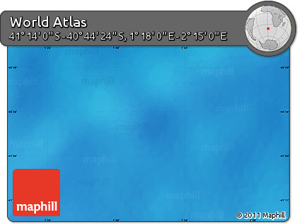 Physical Map of the Area around 40° 59' 12" S, 1° 46' 29" E